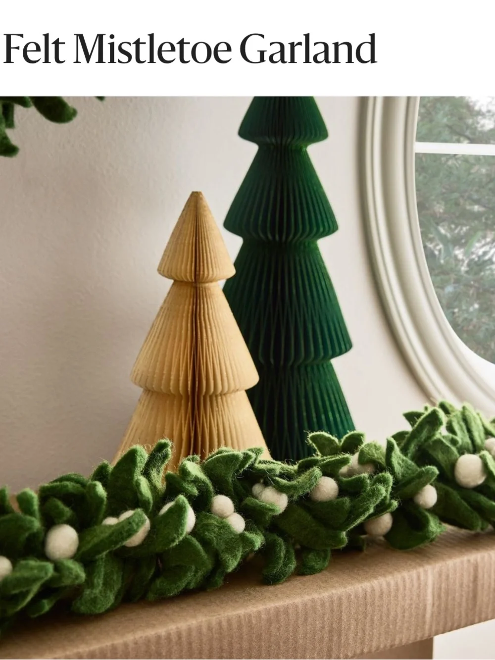 Pottery Barn Wool Felt Mistletoe Garland